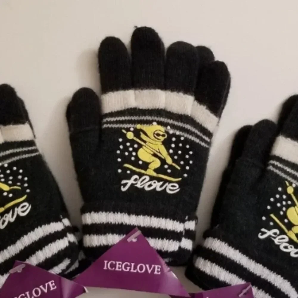 Set of 3 NEW Multicolor Double Layered 2 in 1 Wool Blend Cozy Warm Gloves Medium